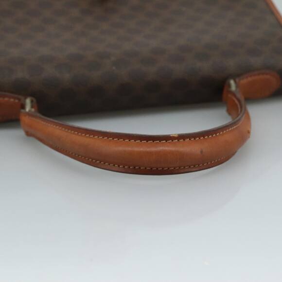 CELINE Macadam Canvas Hand Bag Pvc Leather Brown - Picture 7 of 12